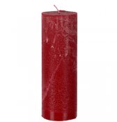 Röda blockljus i rustik stil - 20 cm höga