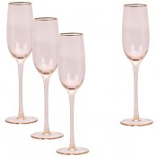 Champagneglas i rosa och guld - 25 cm höga