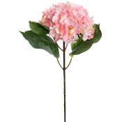 Rosa hortensia konstblomma på kvist - 40 cm hög