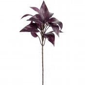 Konstväxt kvist med löv i mörklila plommonröd - 30 cm
