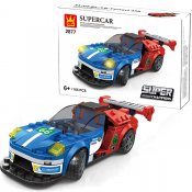 Blå och röd Sportbil Super Champions - Kompatibel med Lego
