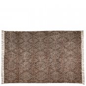 Stor brun matta med naturfärgad botten - Affari 240x160 cm