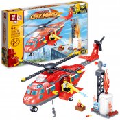 Lego Brandhelikopter, räddningshelikopter - Kompatibla byggklossar - Zhegao City Heroes QL0218