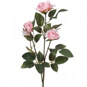 Ros i ljusrosa, konstblomma i kvistigt utförande - 27 cm