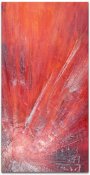 Häftig abstrakt tavla i röd och orange - Modern konst, oljemålning