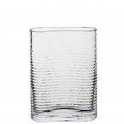Vågig Vas i glas med randigt rillat mönster 20 cm hög