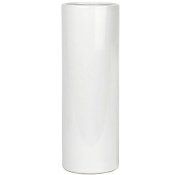 Vit vas cylinder i glaserat porslin - 40 cm hög