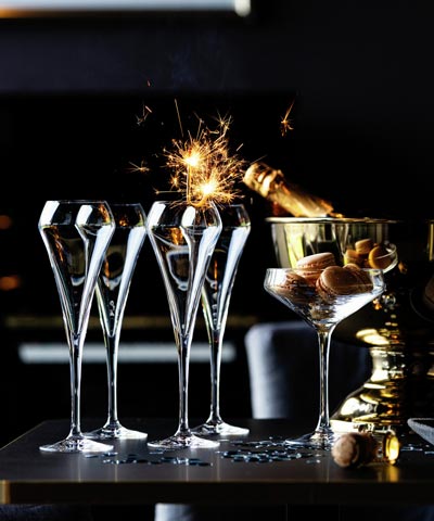 Champagneglas till nyår och fest - i vacker kristall