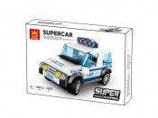Lego Polisbil SUV Vit och blå - Super Champions - kompatibel med lego