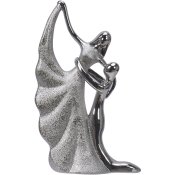 Staty i silver - Kärleksfullt dansande par Love - 24 cm hög