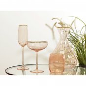 Champagneglas Soft Pink Bred 4-Pack - Rosa Guld