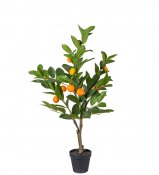 Citrus-träd konstväxt, grön med orange-färgade små clementiner - 70 cm hög