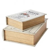 Förvaringsboxar som ser ut som gamla böcker med Nellie the Elephant på - 27x19x7 cm & 20x14x5 cm
