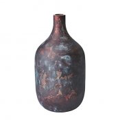 Vinröd vas i glas - 34 cm  hög