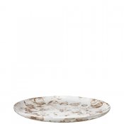 Brun och vit assiett effect i porslin från Stiernholm - 20 cm