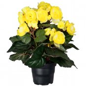 Gul Begonia konstgjord från Mr Plant - 28 cm hög