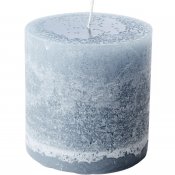 Blå, blå-grå blockljus Nordic Sky i rustik stil - 10 cm höga