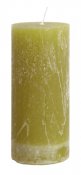 Blockljus Cypress, Grön, lime, mossa 15cm rustik