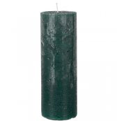 Höga mörkgröna blockljus i rustik stil - 20 cm höga