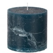 Stora blockljus i mörkturkos, petrol blå - 10x10 cm