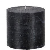 Stora svarta blockljus cylinder rustik - 10x10 cm