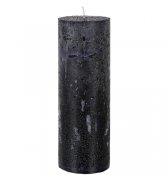 Höga svarta blockljus i rustik stil - 20 cm höga