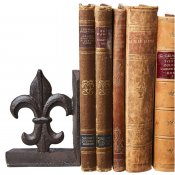 Bokstöd 2-Pack Frej Fransk Lilja Järn - Svart Brun H11cm