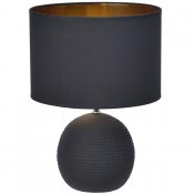 Svart bordslampa i keramik - 39 cm hög