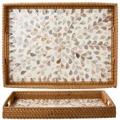 Bricka sunny från affari of sweden - Snäckskal rotting och mdf 38x28 cm