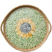 Bricka Sunny - Natur Grön - Ø43cm