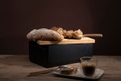 Lundi Brödbox Svart - Järn Bambu - 35x22x13 cm
