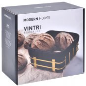 Brödkorg Vintri Svart Guld - Modern House 19x19 cm