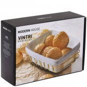 Brödkorg Vintri Vit Guld - Modern House 25,5x18,5 cm