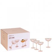 Champagneglas Soft Pink Bred 4-Pack - Rosa Guld