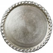 Eldorado silver-färgat Ljusfat, dekorationsfat - 50 cm Rund -  från affari