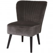 Gråbrun minifåtölj, stol lounge  i sammet - från cozy living