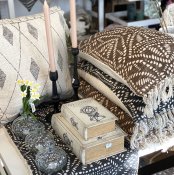 Ljusstake Noah - Svartbrun H30x10