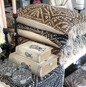 Kuddfodral Fernando Frans - Natur Svart 60x40 cm