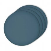 Petrol-blå Glasunderlägg, coasters i 4-pack - PVC Konstskinn 10cm