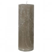 Kvartsgrå höga blockljus grå-beige rustik 20 cm