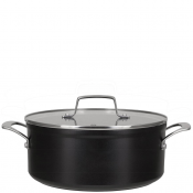 Svart gryta 4,2 liter Ø24 cm med rostfritt handtag och glaslock - Black Line från Modern House