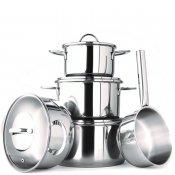 Grytset 5-Set med 4 Glaslock - Kitchen Essentials Steel