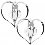 Hjärtan i Silver 2st julgranspynt dekoration - 6 cm