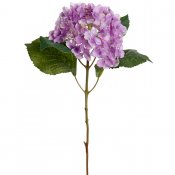Lila hortensia konstblomma på kvist - 40 cm hög
