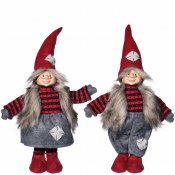 Julnissar pojke och flicka med pälsväst