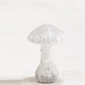 Juldekoration vit svamp med glitter - 10 cm hög