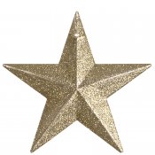 Julpynt, julgransdekoration Stjärna i glittrigt guld - 9 cm
