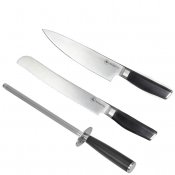 Knivset Brusletto 2 Knivar brödkniv och kockkniv samt slipstål i set i Stål och komposit