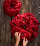 Krans Julstjärna Röd - Ø45cm