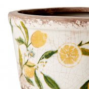 Kruka Lemona Bred S - Vit Grön Gul - Ø17cm